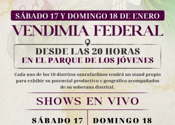 La Vendimia Federal llega al Parque de los Jóvenes con dos noches de celebración