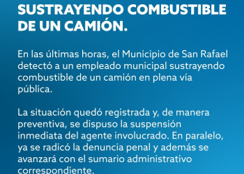 Detectaron a un empleado municipal sustrayendo combustible de un camión