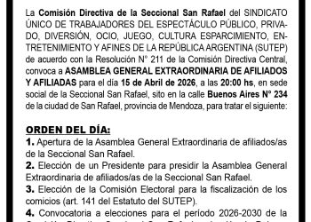 Convocatoria a Asamblea General Extraordinaria SUTEP