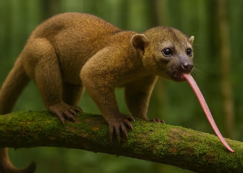 Parece un osito de peluche, pero se llama kinkajú: el tierno animal de la selva que se alimenta de miel y frutas