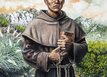 Fray Francisco Inalicán, su retrato de manos de un notable artista plástico sanrafaelino