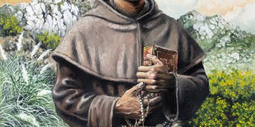 Fray Francisco Inalicán, su retrato de manos de un notable artista plástico sanrafaelino