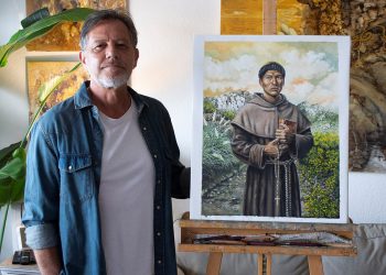 Fray Francisco Inalicán, su retrato de manos de un notable artista plástico sanrafaelino