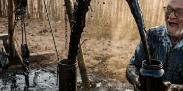 Como en las películas: Cavó un pozo en su campo para obtener agua y encontró petróleo
