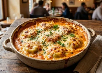 Ravioles gratinados con salsa cremosa de tomate: la receta rápida que parece hecha en restaurante