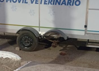 Robaron una rueda del quirófano móvil veterinario en Salto de las Rosas