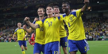 Suecia goleó 5-1 a Túnez y es puntero del Grupo “F”