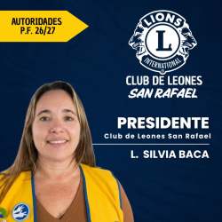 Silvia Baca asumió la presidencia del Club de Leones San Rafael y convocó a más vecinos a sumarse al trabajo solidario