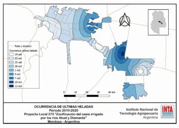 Heladas tardías: estudio del INTA revela que en algunas zonas de San Rafael pueden registrarse hasta mediados de octubre