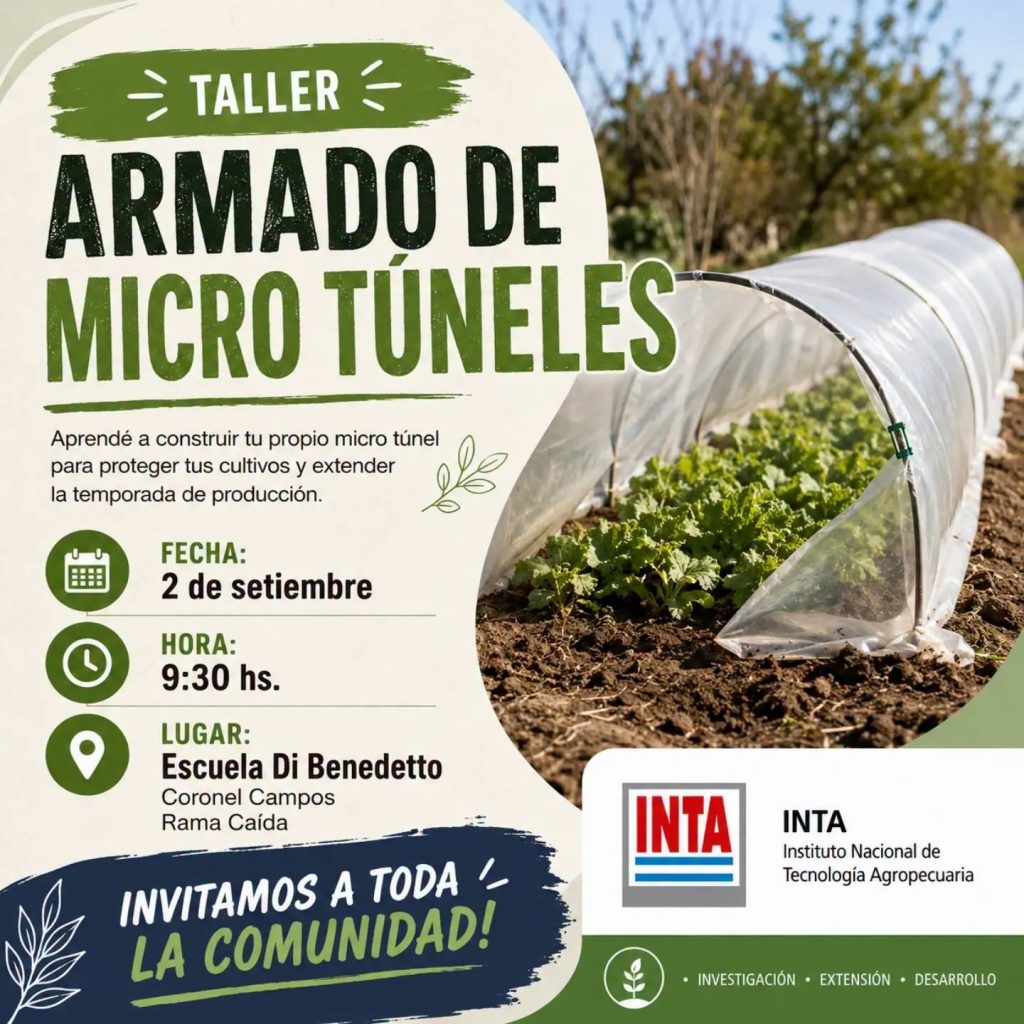 Brindarán una capacitación abierta sobre armado de microtúneles junto al INTA