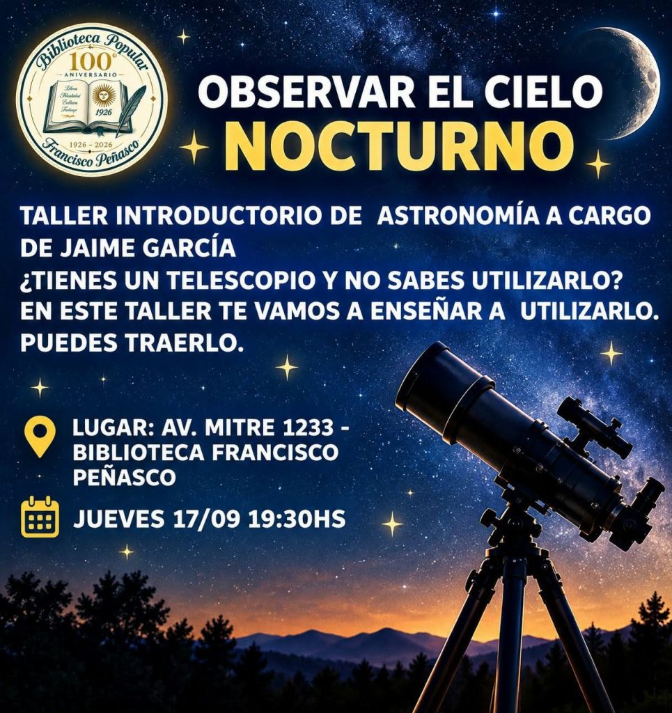 Se llevará a cabo un importante taller introductorio a la Astronomía