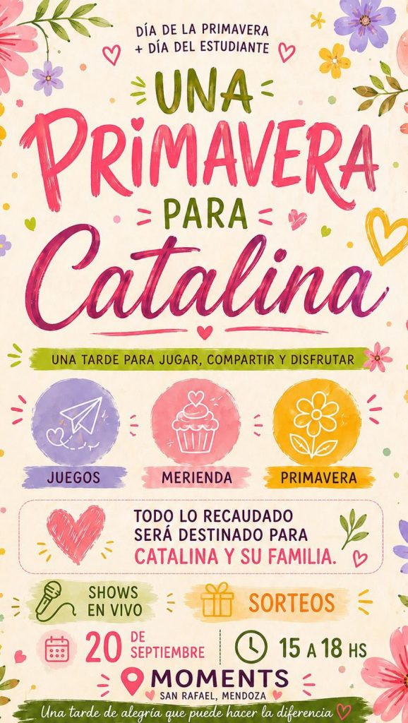 San Rafael se une para festejar "una primavera para Catalina": una jornada solidaria y familiar tras su regreso a casa