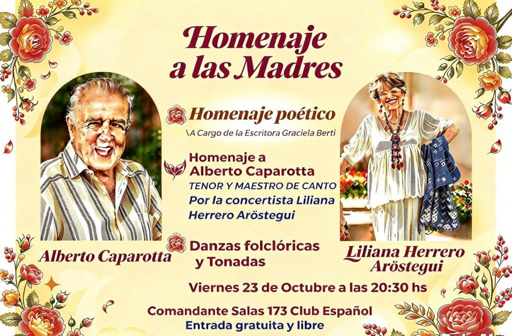El Club Español ofrecerá un homenaje a las madres con poesía, música y danzas folclóricas