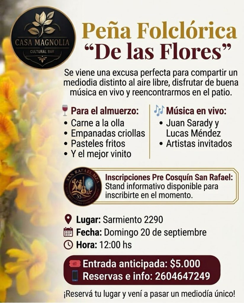 La Peña de las Flores tendrá su segunda edición con música folclórica y baile