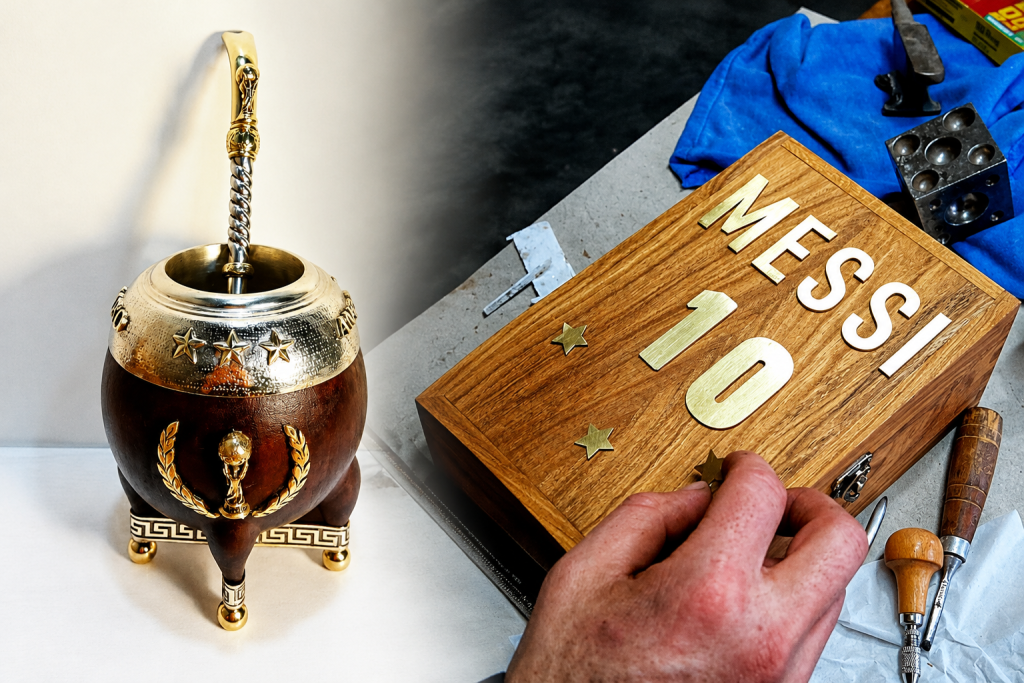 Un mate hecho en San Rafael llegó a las manos de Lionel Messi