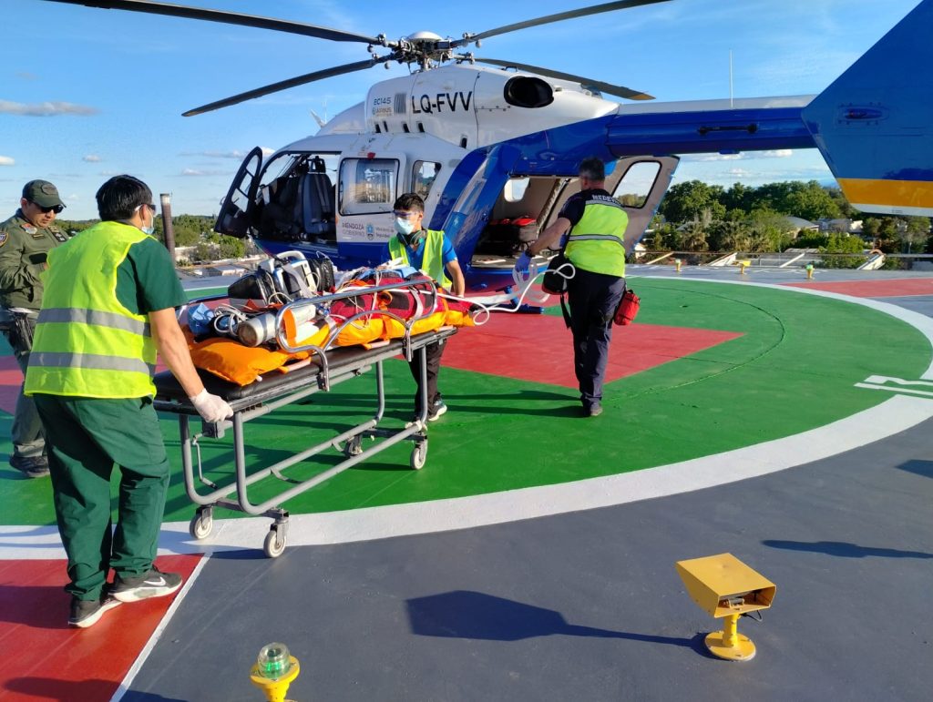 Una sanrafaelina con un estado grave de salud fue trasladada a Mendoza en helicóptero